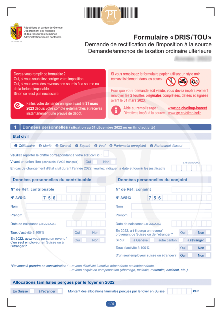 Formulaire Tou Geneve | DRIS ou TOU : la Demande de Rectification d ...